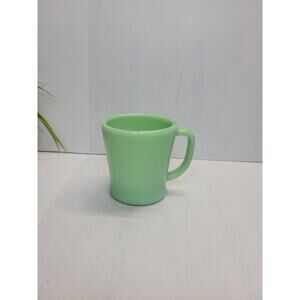 Vintage Mug Jadeite, Fire King Green, D Handle, Coffee Cup 40s